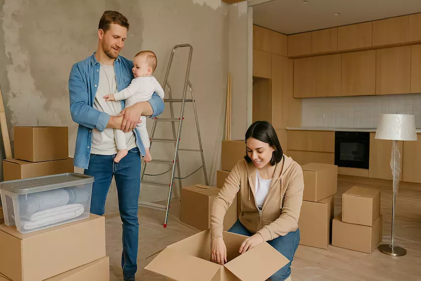 Flytt mitt i en byggrenovering – planering, stök och smart förvaring